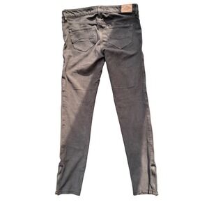 Abercrombie & Fitch Gray Faux Suede Skinny Pants Ankle Zip Womens Size 4 W27